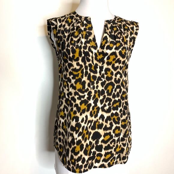 J. Crew silk leopard print sleeveless blouse - Picture 4 of 8
